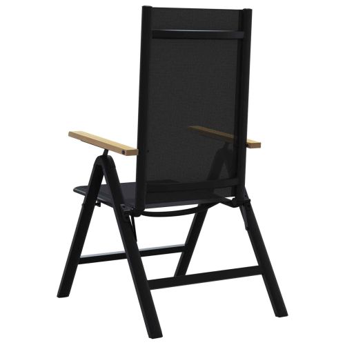 Лежанки за градина 2 pcs Черен 58 x 73 x 111,5 см Textilene