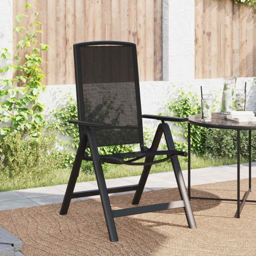 Лежанки за градина 2 pcs Черно 58 x 71 x 112 см Textilene