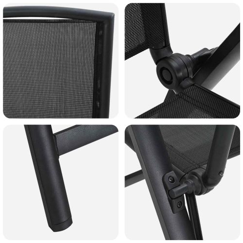 Лежанки за градина 2 pcs Черно 58 x 71 x 112 см Textilene