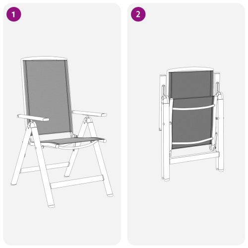Лежанки за градина 2 pcs Черно 58 x 71 x 112 см Textilene