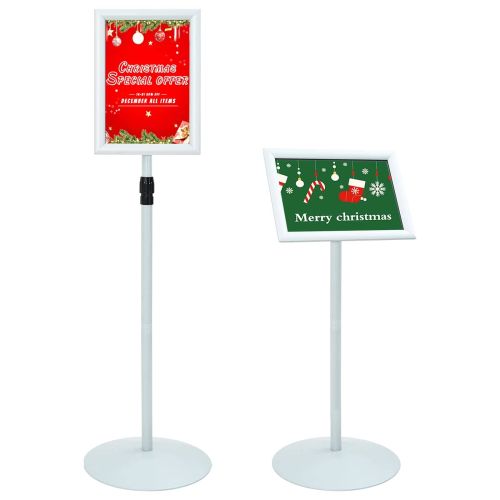 Поставка за плакат Сребрист 33 x 33 x 123 см PVC и стомана