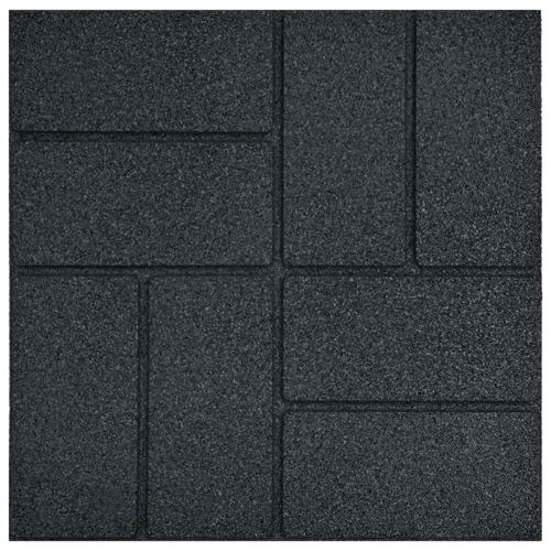 Стъпаловиден камък 6 pcs Черен 40,5 x 40,5 x 2 см Каучук