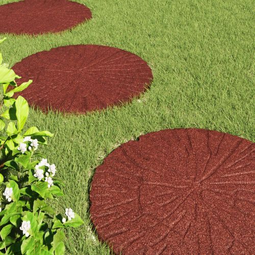 Стъпаловиден камък 6 pcs Червено Ø 45 x 1,8 см Каучук