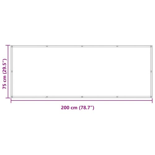 Балконен екран Жълт и бял 75 x 200 cm PU покрит оксфорд алу