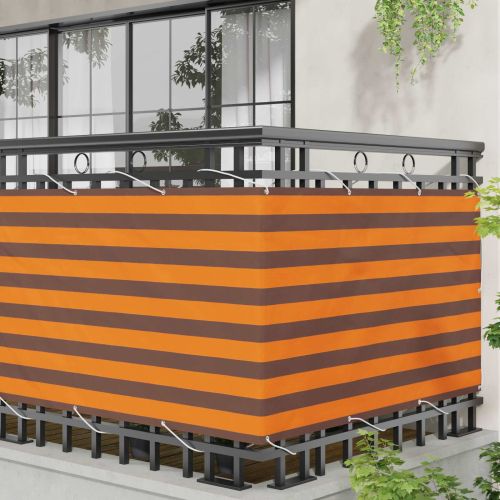 Балконен екран Оранжево и кафяво 100 x 300 cm Оксфордска тъкан