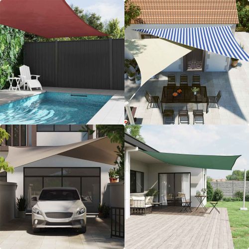 Слънчево платно за сянка Синьо и бяло 4 x 4 x 5,8 m