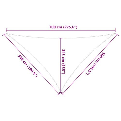 Слънчево платно за сянка Светлосив и бял 7 x 5 x 5 м