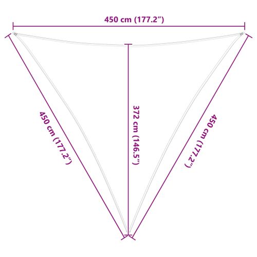 Слънчево платно за сянка Светлосив и бял 4,5 x 4,5 x 4,5 m