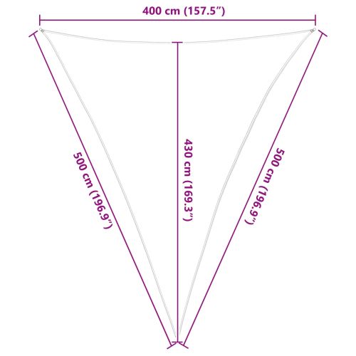 Слънчево платно за сянка Светлосив и бял 4 x 5 x 5 m