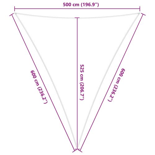 Слънчево платно за сянка Светлосив и бял 5 x 6 x 6 m