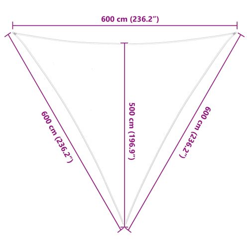Слънчево платно за сянка Светлосив и бял 6 x 6 x 6 m