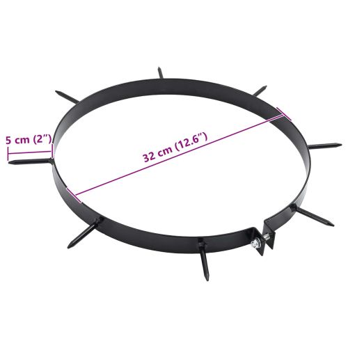 Клапа за Аератор за Трева с Спици 5 pcs Черен Ø 320 мм Желязо