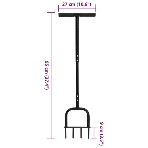 Инструмент за аерация на тревата Черен 95 x 27 см Пластмаса