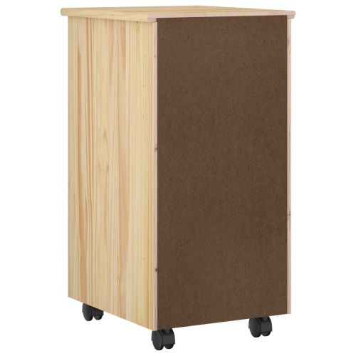 Плъзгащ кабинет с колело Кафяво 34 x 39 x 65,5 cm Солиден бор