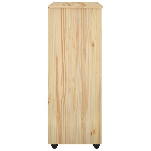 Плъзгащ кабинет с колело Кафяво 53 x 39 x 103 cm Солиден бор