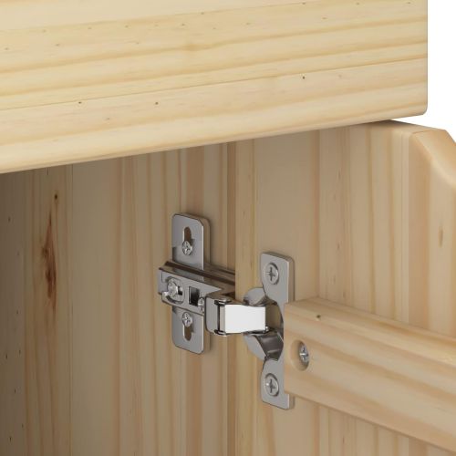 Плъзгащ кабинет с колело Кафяво 63,5 x 39 x 65,5 см Солиден бор