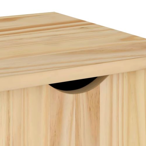 Плъзгащ кабинет с колело Кафяво 100 x 39 x 65,5 см Солиден бор