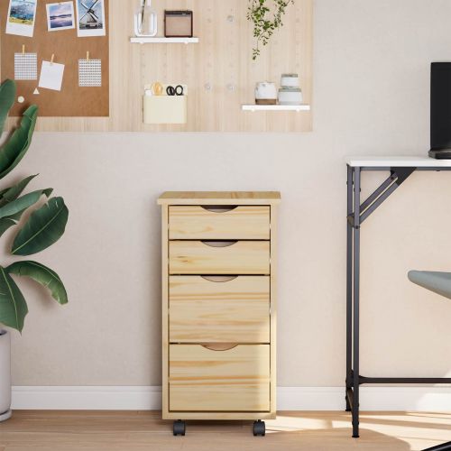 Ролково бюро с шкаф MOSS Ясна лакова покривка 34 x 39 x 65,5 cm