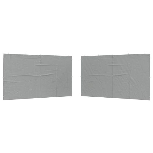 Стена на палатка за парти 2 pcs Светлосиво 400 x 195 см