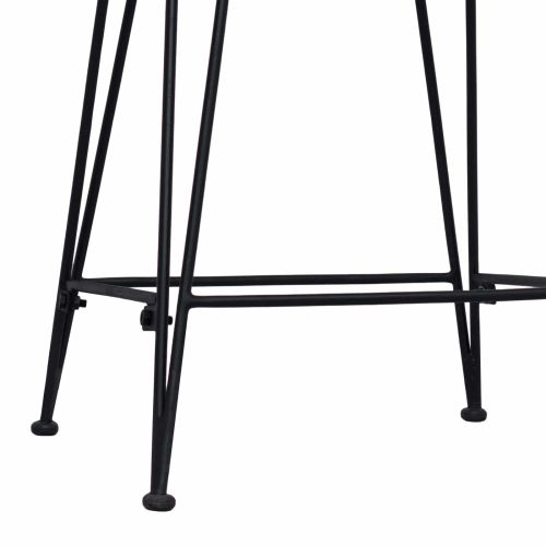 Бар стол 2 pcs Черен 44 x 46 x 91 см Ратан и стомана