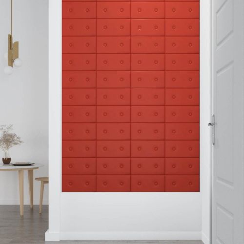 Стенно табло за легло 12 pcs Червено 30 x 15 cm Изкуствена