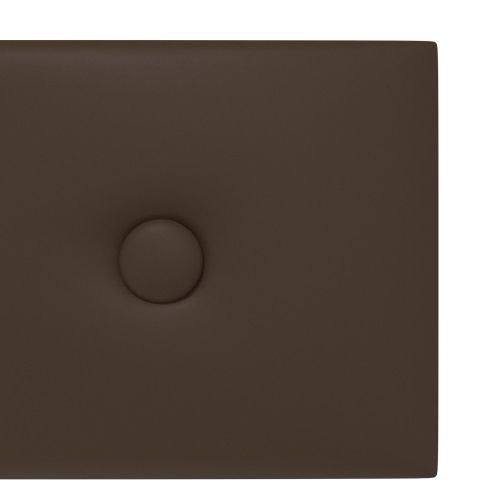 Стенно табло за легло 12 pcs Кафяво 60 x 15 cm Изкуствена