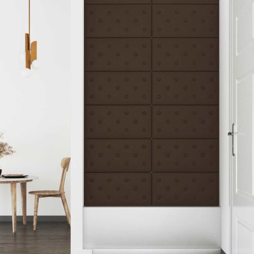 Стенно табло за легло 12 pcs Кафяво 60 x 30 cm Изкуствена