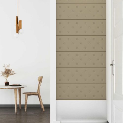 Стенно табло за легло 12 pcs Капучино 90 x 30 cm Изкуствена