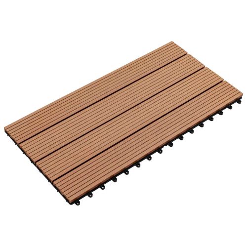 Плочка за decking 6 pcs Кафяво 60 x 30 cm WPC