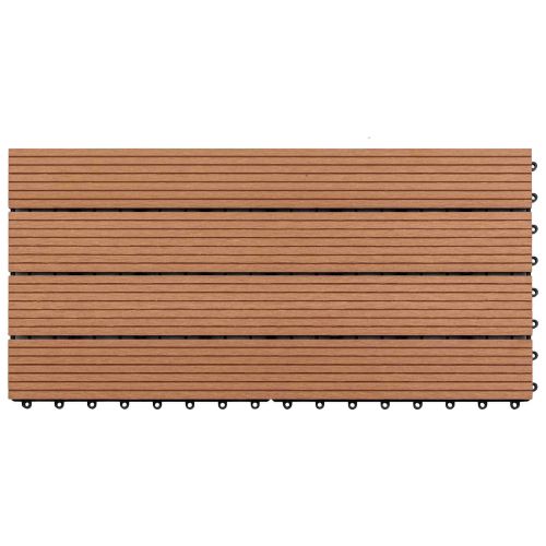 Плочка за decking 6 pcs Кафяво 60 x 30 cm WPC