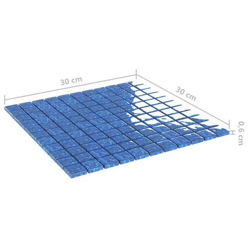 Мозайка плочка 11 pcs Синьо 50 x 50 cm Стъкло