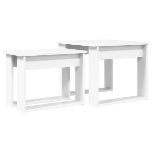 Комплект кафе маса 2 pcs Бяло Инженерно дърво
