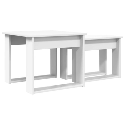 Комплект кафе маса 2 pcs Бяло Инженерно дърво