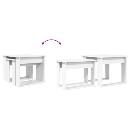 Комплект кафе маса 2 pcs Бяло Инженерно дърво