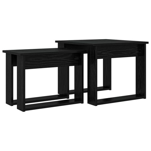 Комплект кафе маса 2 pcs Черния дъб Инженерно дърво