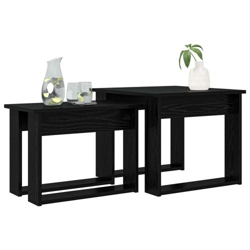 Комплект кафе маса 2 pcs Черния дъб Инженерно дърво