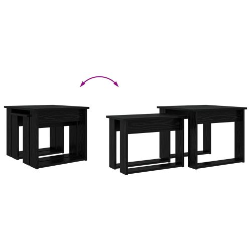 Комплект кафе маса 2 pcs Черния дъб Инженерно дърво