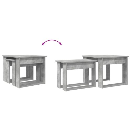 Комплект кафе маса 2 pcs Циментено сиво Инженерно дърво
