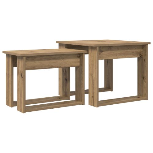 Комплект кафе маса 2 pcs Дъб Инженерно дърво