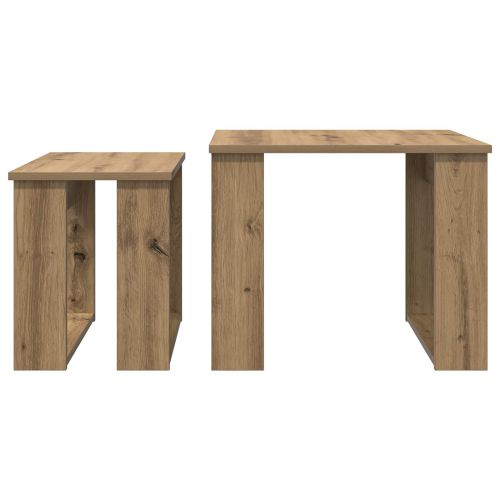 Комплект кафе маса 2 pcs Дъб Инженерно дърво