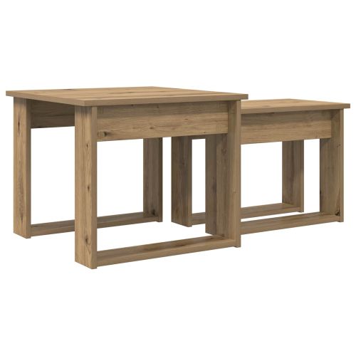 Комплект кафе маса 2 pcs Дъб Инженерно дърво