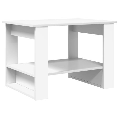 Масичка за кафе Бяло 72 x 50 x 50 см Инженерно дърво