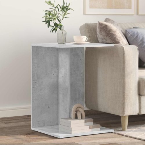 Странична маса Циментено сиво 45 x 40 x 62,5 см Инженерно дърво