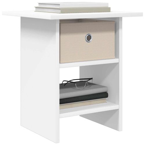 Нощно шкафче 2 pcs Бяло 41 x 40 x 45 см Инженерно дърво