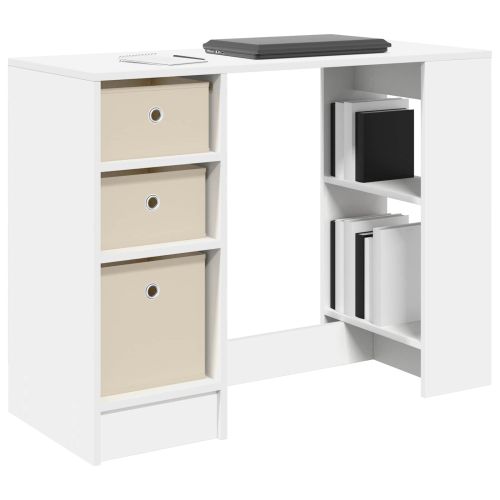 Бюро с чекмедже с рафт Бяло 100 x 40 x 75 cm Инженерно дърво