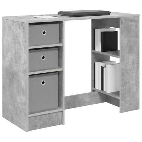 Бюро с чекмедже Циментено сиво 100 x 40 x 75 cm Инженерно дърво