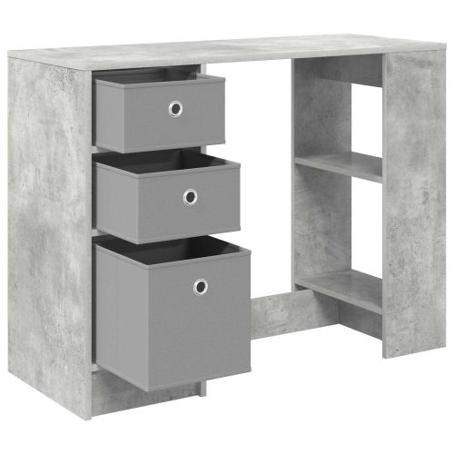 Бюро с чекмедже Циментено сиво 100 x 40 x 75 cm Инженерно дърво