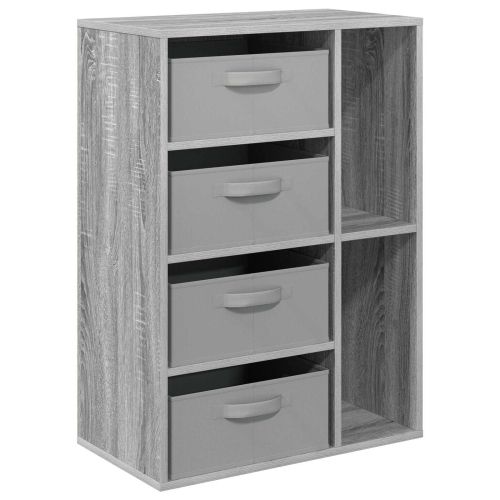Служебен шкаф с чекмедже Сив Сонома 60 x 33,5 x 84 см