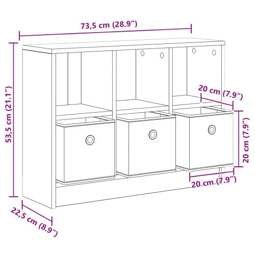 Служебен шкаф с чекмедже Дъб 73,5 x 22,5 x 53,5 см