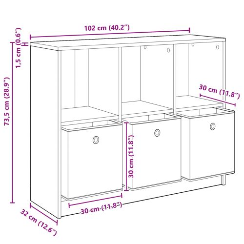 Служебен шкаф с чекмедже Димян дъб 102 x 32 x 73,5 см